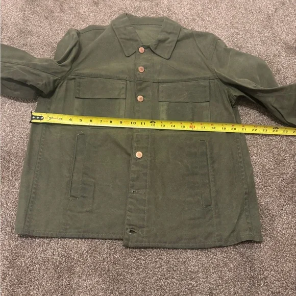 Olive Green Button-Up Jacket - Picture 1 of 5